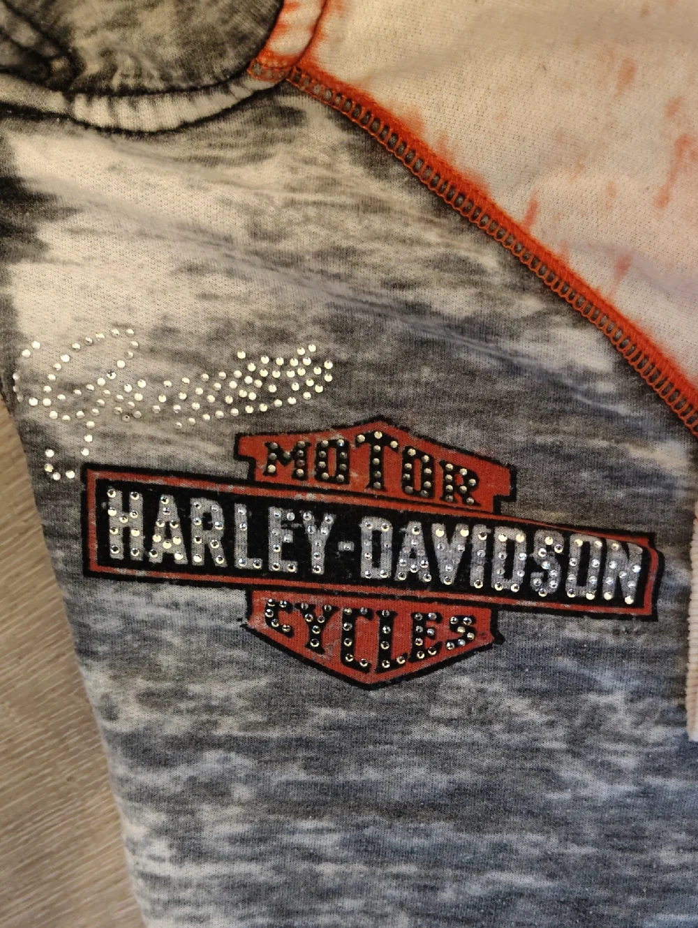 Harley-Davidson Gray & Pink Marbled Zip Hoodie - Picture 5 of 6